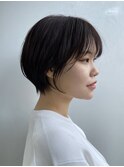 前髪あり耳掛け丸みボブコンパクトショート20代30代40代50代