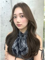 ビューブルー 亀戸錦糸町(VIEW BLUE)&nbsp;美髪オリーブグレージュ韓国レイヤーロングセミディ顔周り前髪