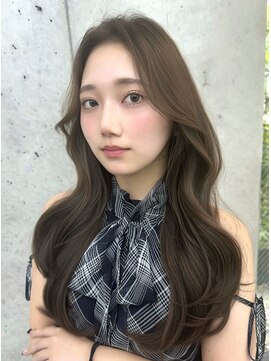 ビューブルー 亀戸錦糸町(VIEW BLUE) 美髪オリーブグレージュ韓国レイヤーロングセミディ顔周り前髪