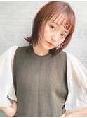 イヤリングカラー　ボブ　大人かわいい　フェザーバング