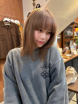 チャプター 問屋町(chapter) ケアブリーチミルクティーベージュカラーレイヤーカット韓国ヘア