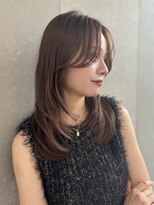 ロンドシエル 横浜(Lond ciel)&nbsp;ミディアムレイヤーカット/チャコールグレー/顔周り/前髪/横浜