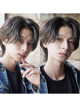 カライング(ing) スーツ短髪ツーブロック束感モテる黒髪シークレットパーマ流行