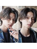 カライング(ing) スーツ短髪ツーブロック束感モテる黒髪シークレットパーマ流行