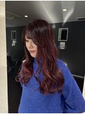 ブリーチなしボルドーカラーで乾燥に負けない艶髪に。
