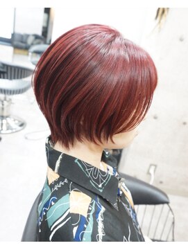 ヘアテリア リュウ 大塚(hair teria ryu) ショートボブ/ブリーチなしカラーバターレッド