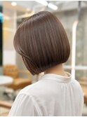 透明感まろやかブラウン/ショートボブストレート