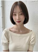 夏カラーブリーチなし暗髪グレー内巻きボブ小顔ショートp大宮