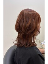 ドゥ スタイル 三国ヶ丘店(Duex Style)&nbsp;秋冬おすすめ、白髪暈しの艶やかオレンジカラー×大人ウルフヘア