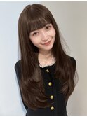 1. レイヤーロング/ぱっつん前髪/デザインカラー/韓国