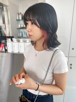 ユイマァル 岡山店(YUIMARL)&nbsp;ピンクイヤリングカラー×ダークグレー