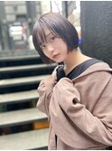 ナチュラル韓国丸みショート◎オータムブラウン