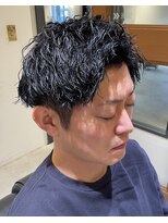 フリーク バーバーショップ 都島店(FREAK BARBER SHOP)&nbsp;黒髪ショートアップバング無造作ツイストスパイラルパーマ
