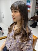 グレーベージュインナーカラーイヤリングカラーデザインカラー