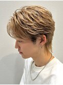 ニュアンスウルフツーブロックマッシュセンターパート毛流れ韓国