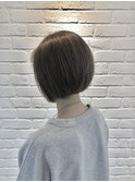刈り上げマッシュショートラベンダーミルクティーショートボブ