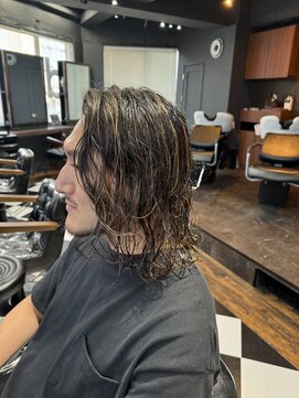 ドットファースト 町田店(dot. 1st) ロン毛×白髪ぼかしハイライト/町田/町田駅/メンズカット/メンズ