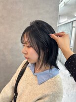 シャルム バイ アローズ 久留米店(CHARM BY AROSE)&nbsp;カットカラー/残留なしカラー/オフブラック顔周りレイヤーボブ