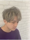 福嶋　裕人　※束感カット＿ミルクティーカラー　.メンズ