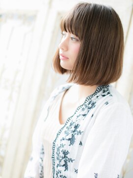 ブルー(BLUE) *CUORE水戸*…ツヤ髪インナーカラー前下がり切りっぱなしボブb