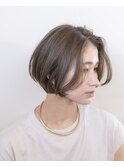 ベージュカラー#ブリーチなし#前下がり#ダメージレスカラー#豊橋