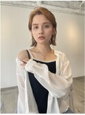 オールバックヘア×オレンジブラウン