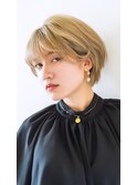 大人かわいい小顔丸みショートボブハイライトマッシュ20代30代