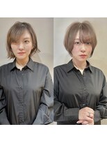 髪質改善と縮毛矯正の専門店 サンティエ(scintiller)&nbsp;大人綺麗な小顔襟足スッキリショートボブ　30代40代50代