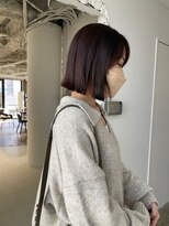 エイチ(H) シースルーウルフハイライトセミロングブリーチなしカラー30代