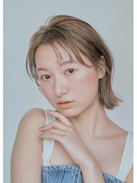 エンクス(enx) ミルクティーベージュ*かきあげ外ハネボブ