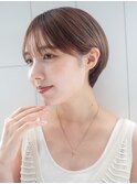 ぴたっとマッシュショート_斜めバンググレージュカラー_79303