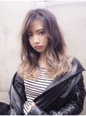 レイヤーカット　イメチェン前髪　ウェットヘアグラデーション