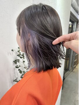 キラ 原宿(KILLA) イヤリングカラー_インナーカラー_こなれミディ_レイヤー_前髪