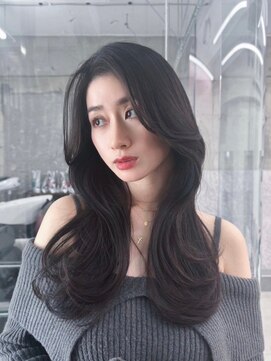 フィヴェント(Fivent) 黒髪ボブルフネビージュ小顔ワンレン顔まわり韓国レイヤーカット