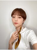 大人可愛いひし形ハンサムショートボブ前下がり