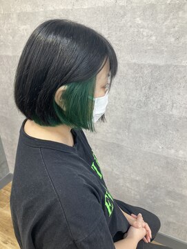 カットウェルズ ラブコオリヤマ 郡山店(Cut Well's Love Koriyama) グリーンインナーカラー【郡山】