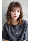 【GEEKS渋谷】顔周りレイヤー/オリーブベージュ/ロングウルフ/艶