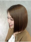 イメチェン/ホワイトブロンド/外ハネボブ/美髪/大津/瀬田