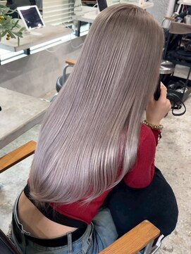 アポロ 横浜駅店(apollo) xカラー/ホワイトグレージュ/レイヤーカット/チェリーブラウン