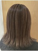 30代40代◎冬カラー◎ベージュハイライト×外ハネボブ