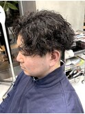 調布メンズパーマツイストスパイラルパーマフリンジカット強め