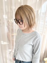 ラシク(racic) 【racic】顔まわりレイヤー×ミルクティーベージュ10代20代30代