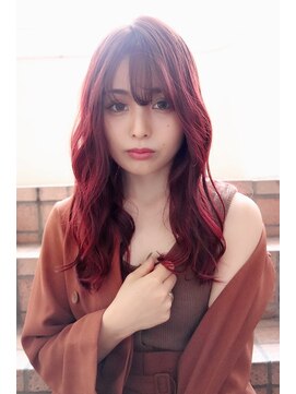 フラミューム たまプラーザ(flammeum) チェリーレッド×ゆるウェーブ【たまプラーザ】