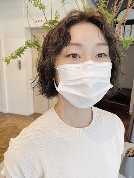 ヘアーアイスカルテット(HAIR ICI QUARTET) ボブ　パーマ　オリーブカラー