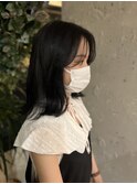 ネイビーブラック×顔周りレイヤー