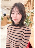 大人可愛い20代30代40代小顔ウルフレイヤーボブ丸みショートボブ