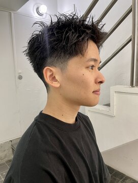 ソーコ 渋谷(SOCO) パーマショートパーマ刈り上げ黒髪マッシュショートツーブロック