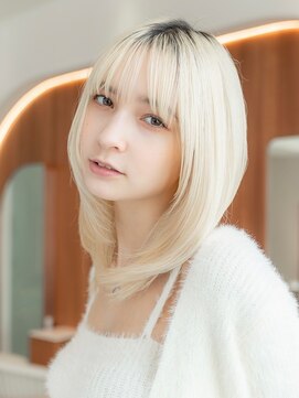 イオ 本厚木(io) ハッシュカット韓国レイヤーハイトーンフルバングイメチェン