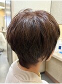 ショートカット+白髪染め