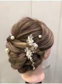 ロープ編みシニヨン　ヘアセット　お呼ばれ　イベント